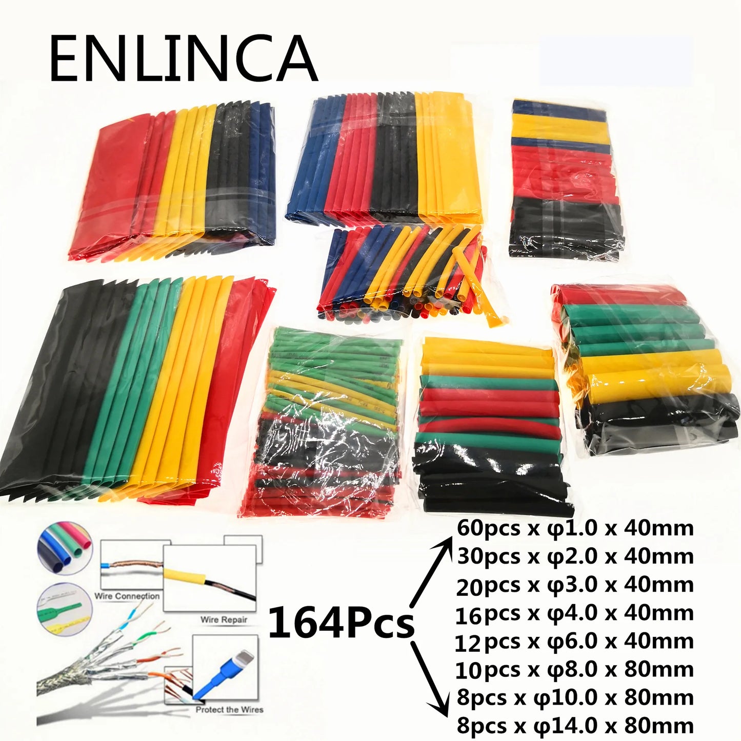 Heat Shrink Tubing Kit - 580/560Pcs EVA Material 6 Colors 11 Sizes for Electrical Insulation, Repairs & Wire Connectors