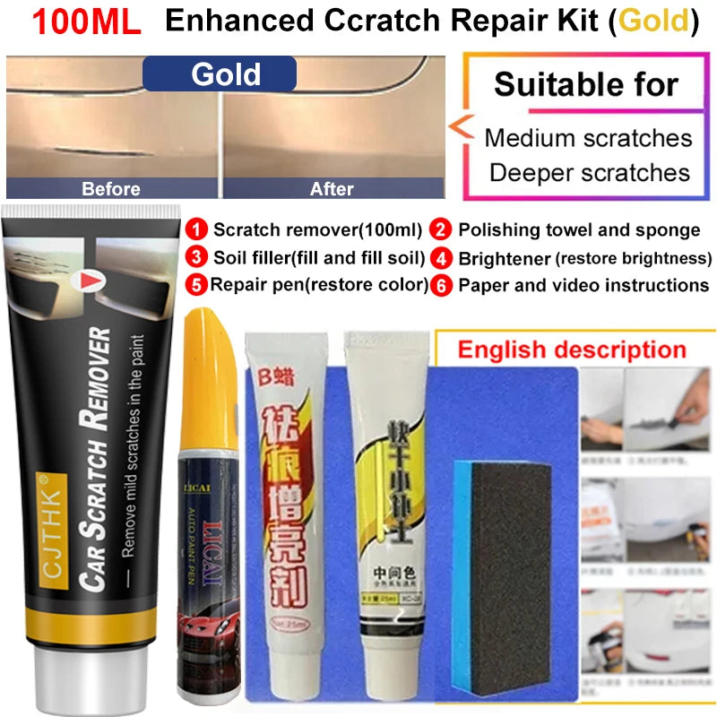 Car Scratch Remover Paint Care Tools Auto Remover Scratches Repair Polishing Auto Body Grinding Compound Anti Scratch Wax R1
