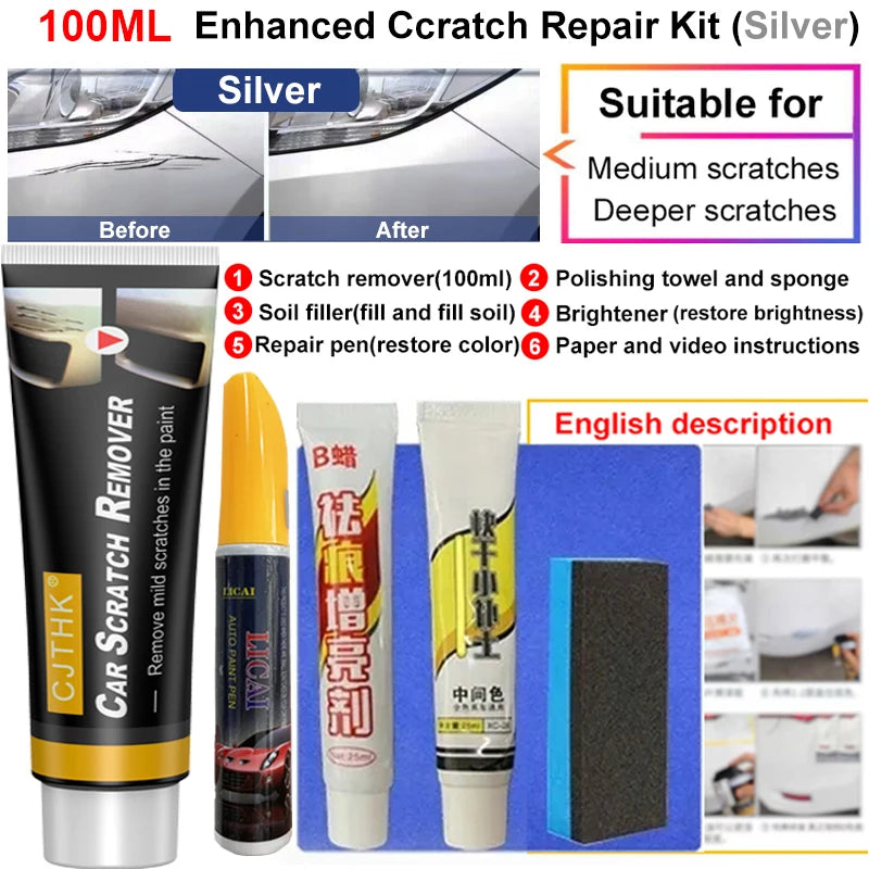 Car Scratch Remover Paint Care Tools Auto Remover Scratches Repair Polishing Auto Body Grinding Compound Anti Scratch Wax R1