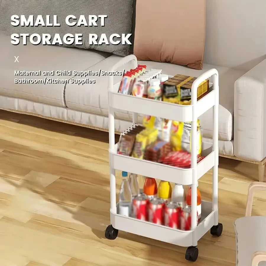 Hot Household Trolley Multi-layer Small Cart Storage Rack Baby Articles Storages Portability Simplicity Storage Cart With Wheels