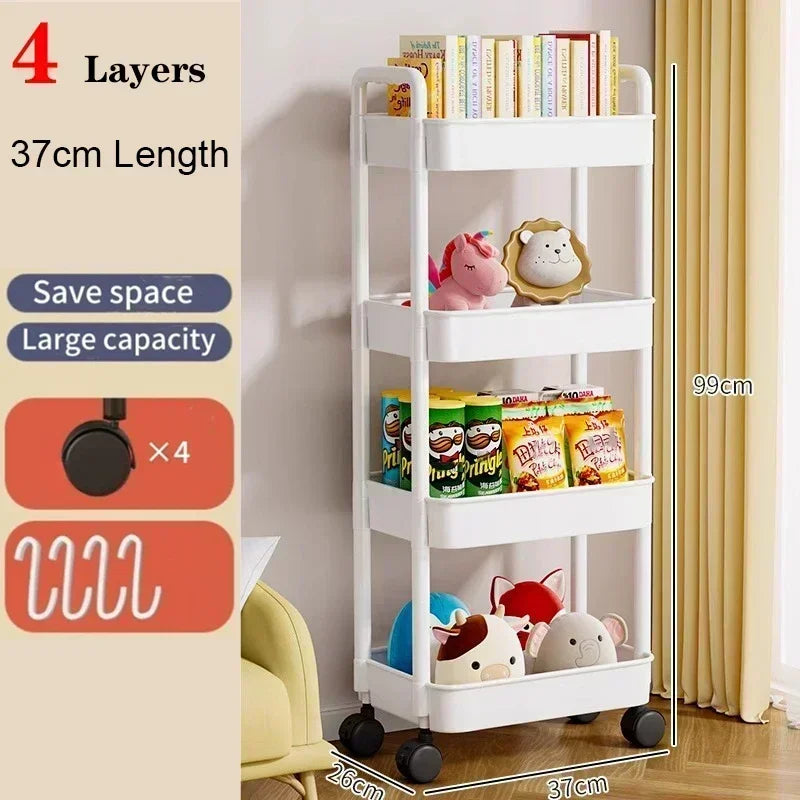 Hot Household Trolley Multi-layer Small Cart Storage Rack Baby Articles Storages Portability Simplicity Storage Cart With Wheels