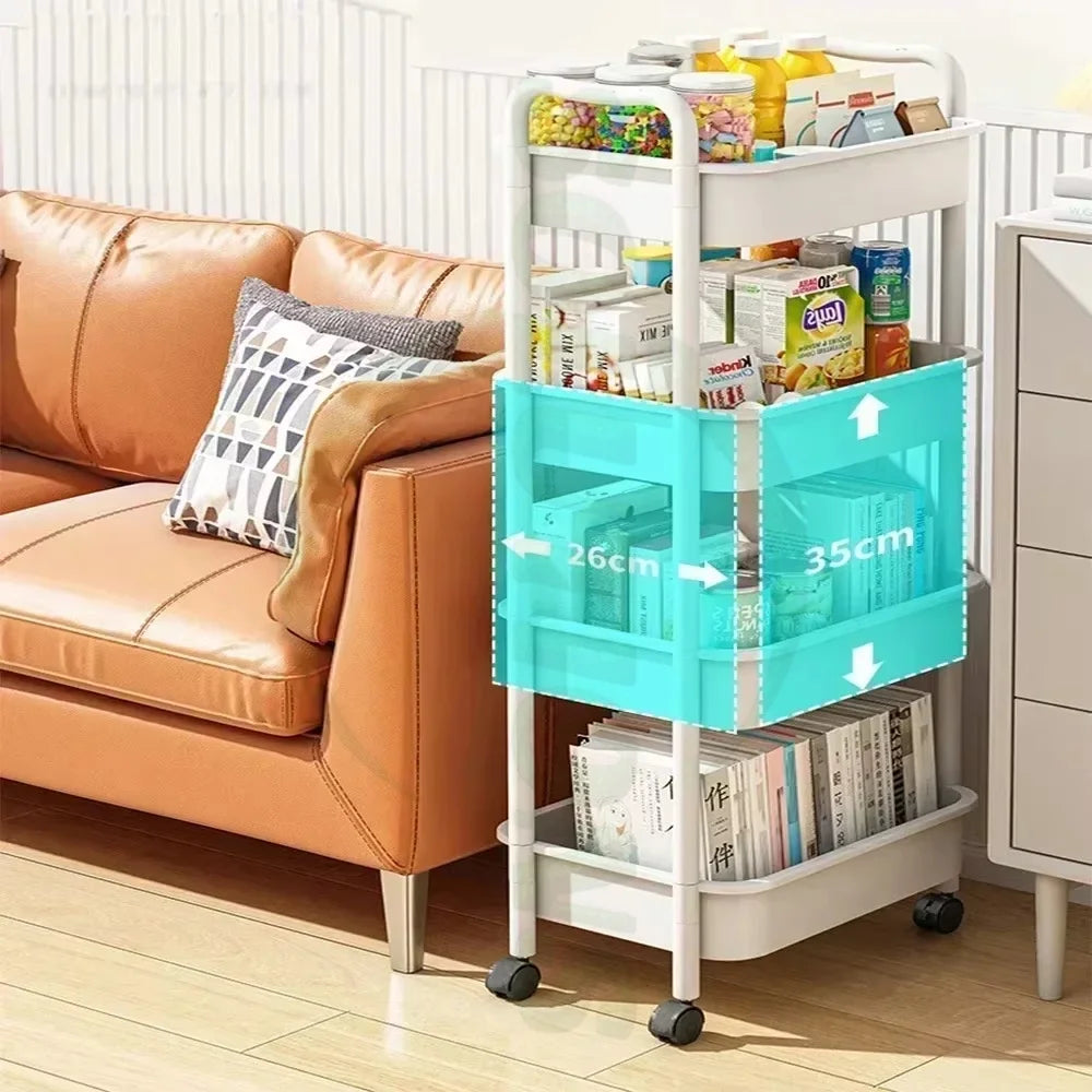 Hot Household Trolley Multi-layer Small Cart Storage Rack Baby Articles Storages Portability Simplicity Storage Cart With Wheels