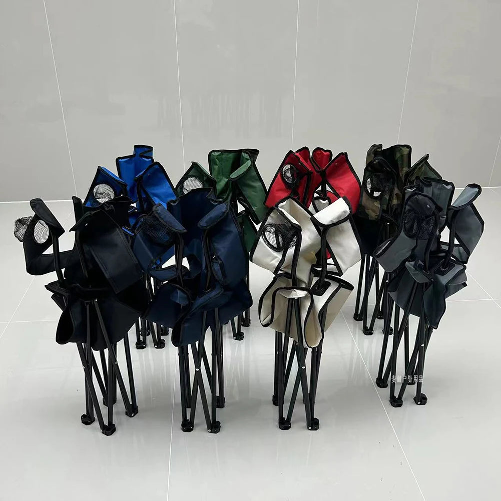 Outdoor Foldable Chair Camping Chair with Bottle Holder Picnic Oxford Cloth Chairs Portable Beach Fishing Chairs Outdoor Chair