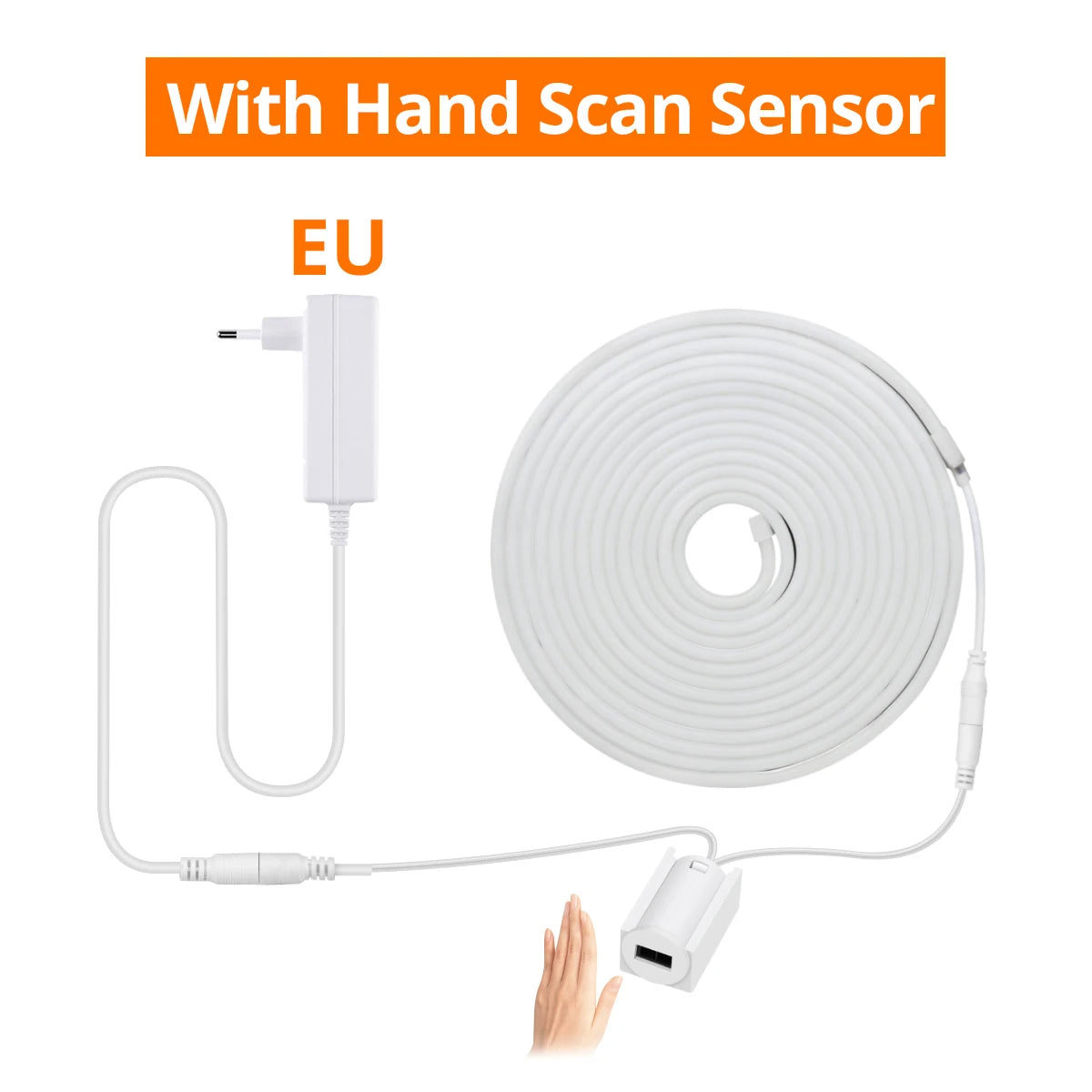 12V Neon LED Strip Light Makeup Mirror Light Hand Scan Motion Sensor LED Tape Waterproof Nightlight for Bathroom Vanity Backligh