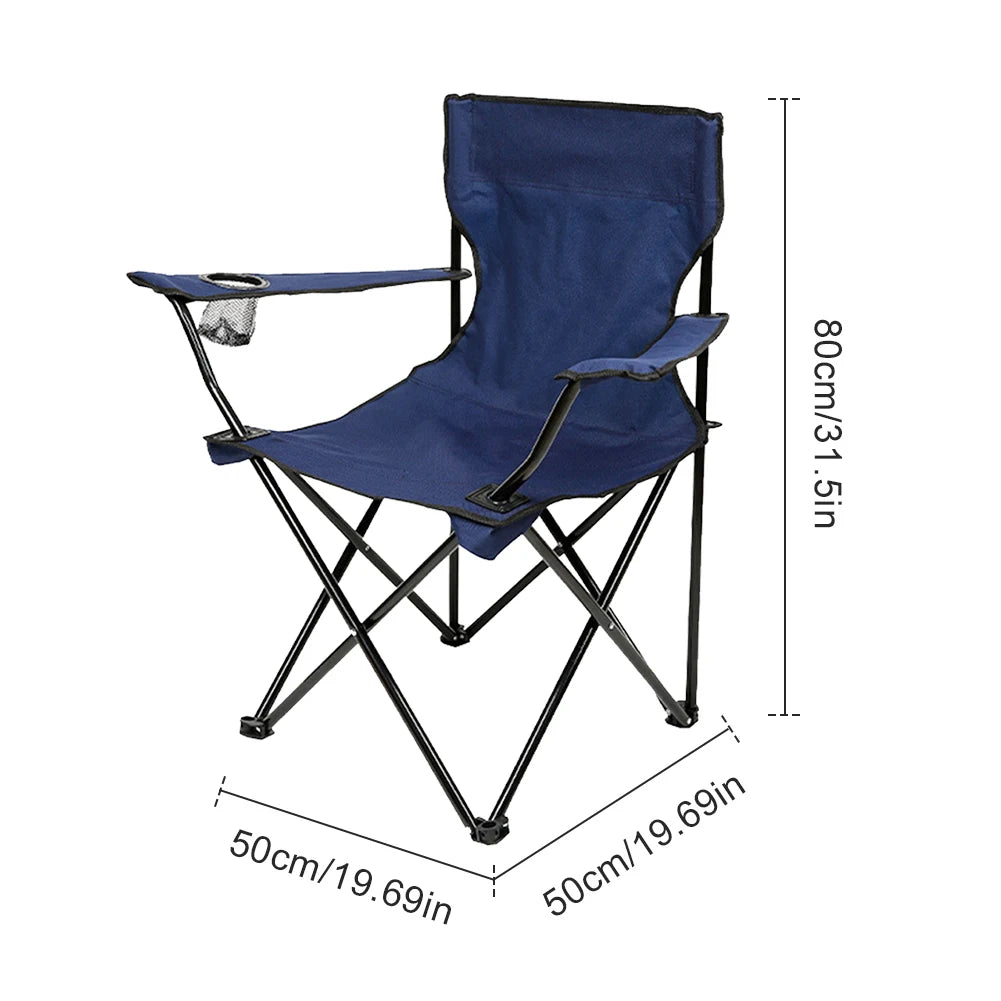 Outdoor Foldable Chair Camping Chair with Bottle Holder Picnic Oxford Cloth Chairs Portable Beach Fishing Chairs Outdoor Chair