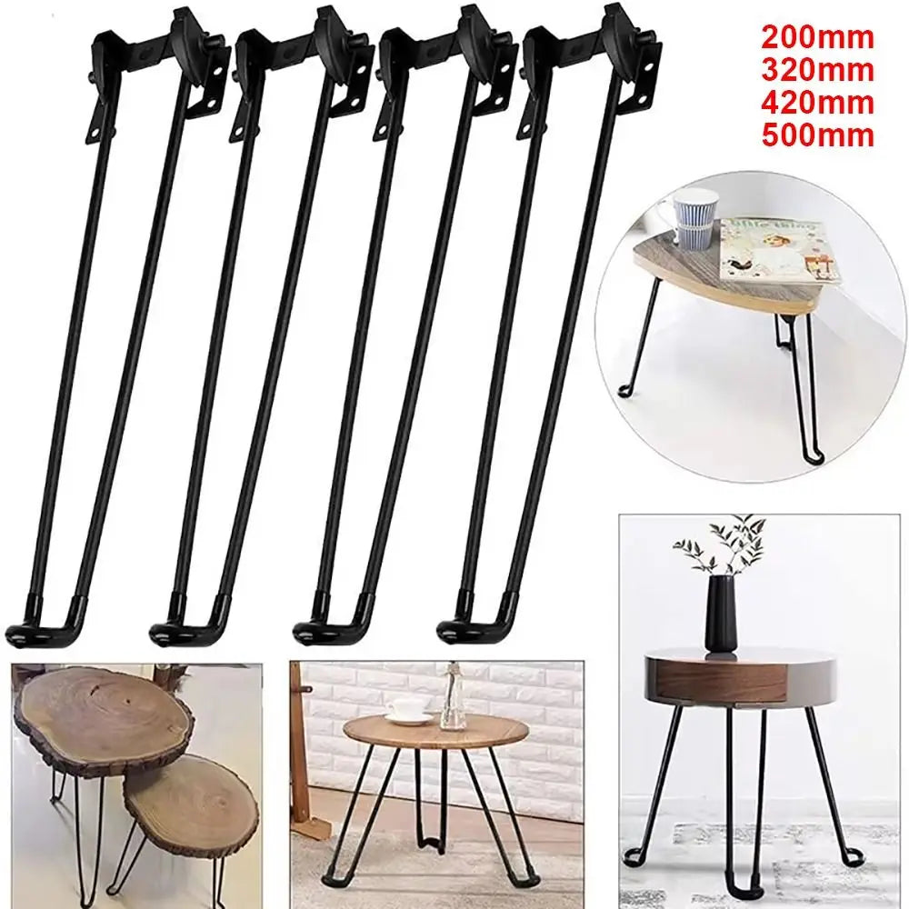 1/4Pcs 200/320/420/500mm Foldable Table Legs Metal DIY Support Furniture Legs Folding Table Replacement Legs