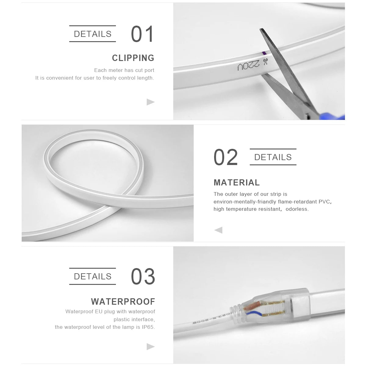 12V Neon LED Strip Light Makeup Mirror Light Hand Scan Motion Sensor LED Tape Waterproof Nightlight for Bathroom Vanity Backligh