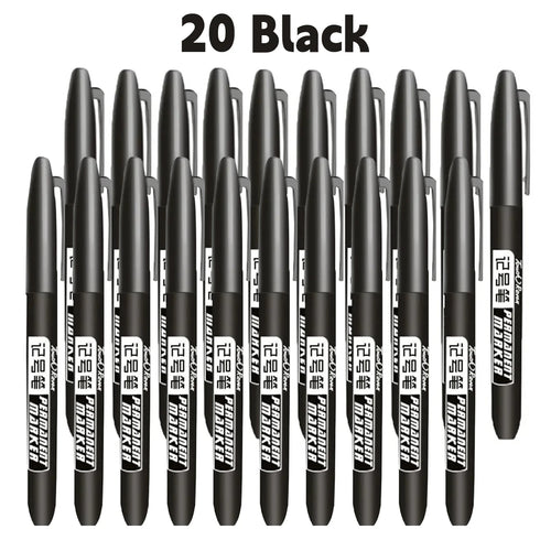6 PCS Permanent Marker Pen Manga Drawing Markers Black Blue Red Waterproof Ink Sketch Pens Stationery Art School Supplies