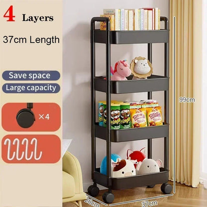 Hot Household Trolley Multi-layer Small Cart Storage Rack Baby Articles Storages Portability Simplicity Storage Cart With Wheels