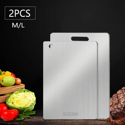 316 Stainless Steel Panel and Chopping Board Kitchen Household Thickened Double Sided Cutting Board Block Kneading Dough Boards