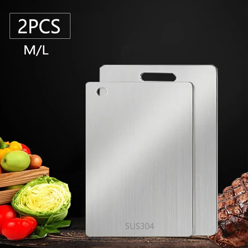 316 Stainless Steel Panel and Chopping Board Kitchen Household Thickened Double Sided Cutting Board Block Kneading Dough Boards