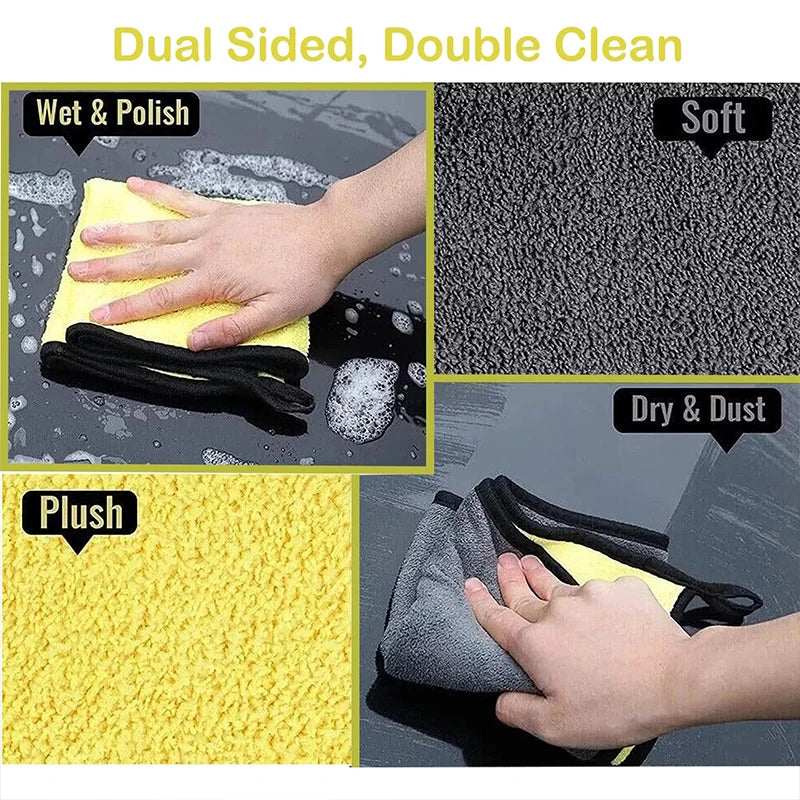 Ultra Soft Car Wash Towel Microfiber Car Care Cloth Car Cleaning Drying Cloth Double Layer Clean Rags Car Washing Towels