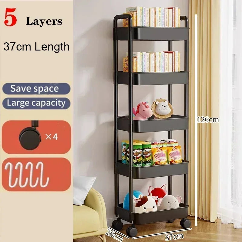 Hot Household Trolley Multi-layer Small Cart Storage Rack Baby Articles Storages Portability Simplicity Storage Cart With Wheels