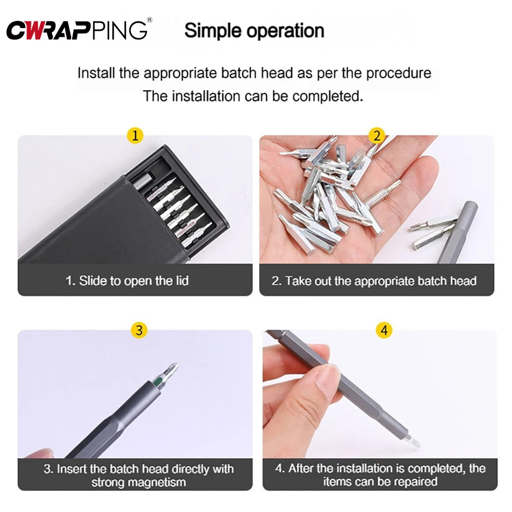 25 in 1 Precision Screwdriver Set Mobile Phone Clock Computer Multifunction Maintenance Disassembly Tool Set Screwdriver 24pcs