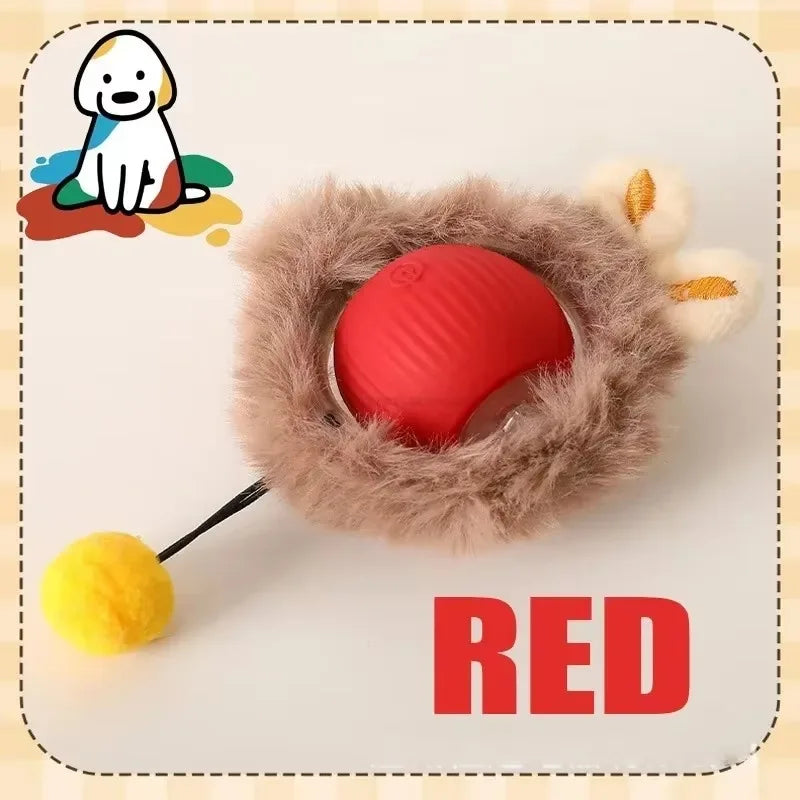 Interactive Dog Toys Rechargeable Pet Interactive Toys Electric Cats Ball Automatic Rolling Fake Tail Ball Dog Cats Toy