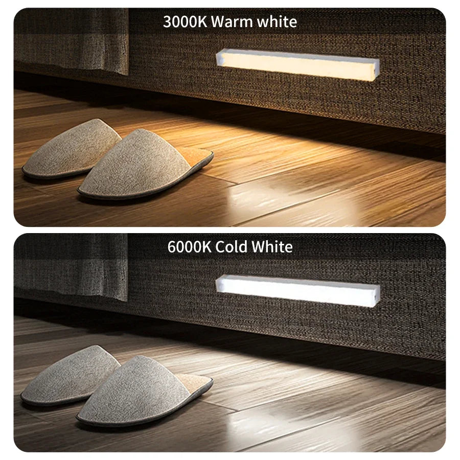 Motion Sensor Cabinet Light USB Rechargeable LED Night Light Closet  Wardrobe Lamp Kitchen Staircase Bedroom Decor 10/20/30/50cm
