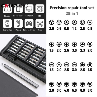 25 in 1 Precision Screwdriver Set Mobile Phone Clock Computer Multifunction Maintenance Disassembly Tool Set Screwdriver 24pcs