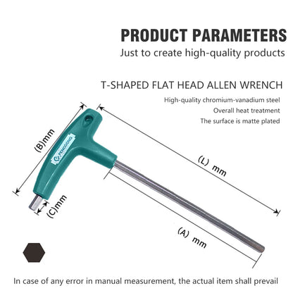6pcs Hex Key Set CR-V Forged Hex Screwdriver with T-Handle Storage Bag for Home Repair Hand Tools Allen Key Wrench Set