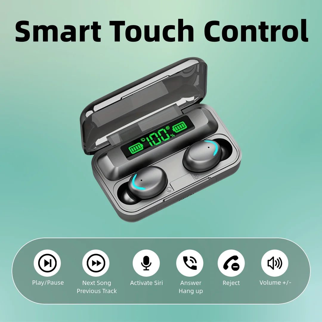 Bluetooth TWS F9-5C Wireless Earphone Sports Waterproof Earbuds 2200mAh Charging Box Headphones Headset For Smartphones