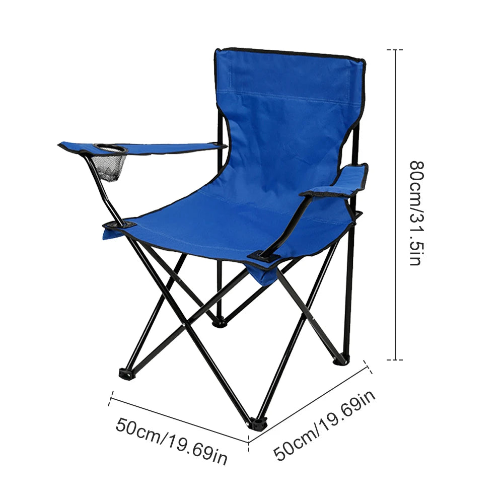 Outdoor Foldable Chair Camping Chair with Bottle Holder Picnic Oxford Cloth Chairs Portable Beach Fishing Chairs Outdoor Chair