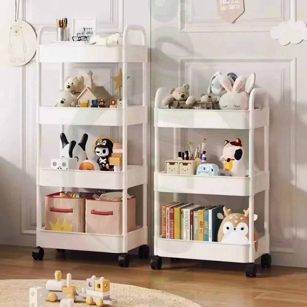Hot Household Trolley Multi-layer Small Cart Storage Rack Baby Articles Storages Portability Simplicity Storage Cart With Wheels