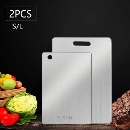 316 Stainless Steel Panel and Chopping Board Kitchen Household Thickened Double Sided Cutting Board Block Kneading Dough Boards