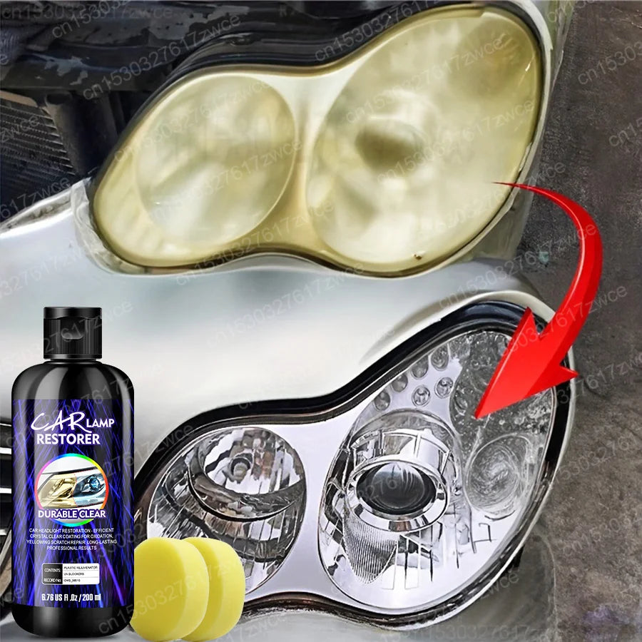 Car Headlight Restoration Polishing Kits Headlamp Scratch Remover Repair Cleaning Paste Remove Oxidation Headlight Polish Liquid