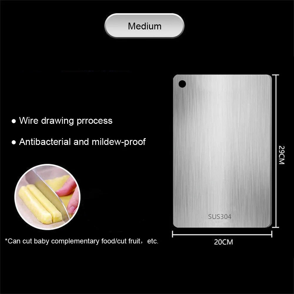 316 Stainless Steel Panel and Chopping Board Kitchen Household Thickened Double Sided Cutting Board Block Kneading Dough Boards