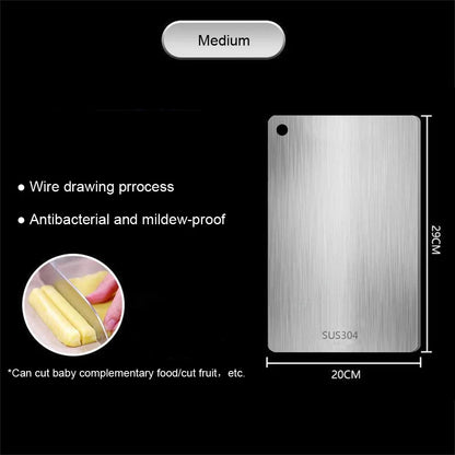 316 Stainless Steel Panel and Chopping Board Kitchen Household Thickened Double Sided Cutting Board Block Kneading Dough Boards