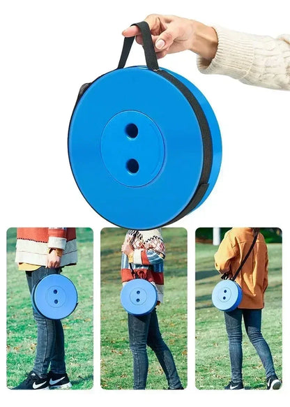 Folding Stool Heavy Duty Collapsible Telescoping Stool with Load Capacity 400lbs, Portable Retractable Stool for Camping Fishing