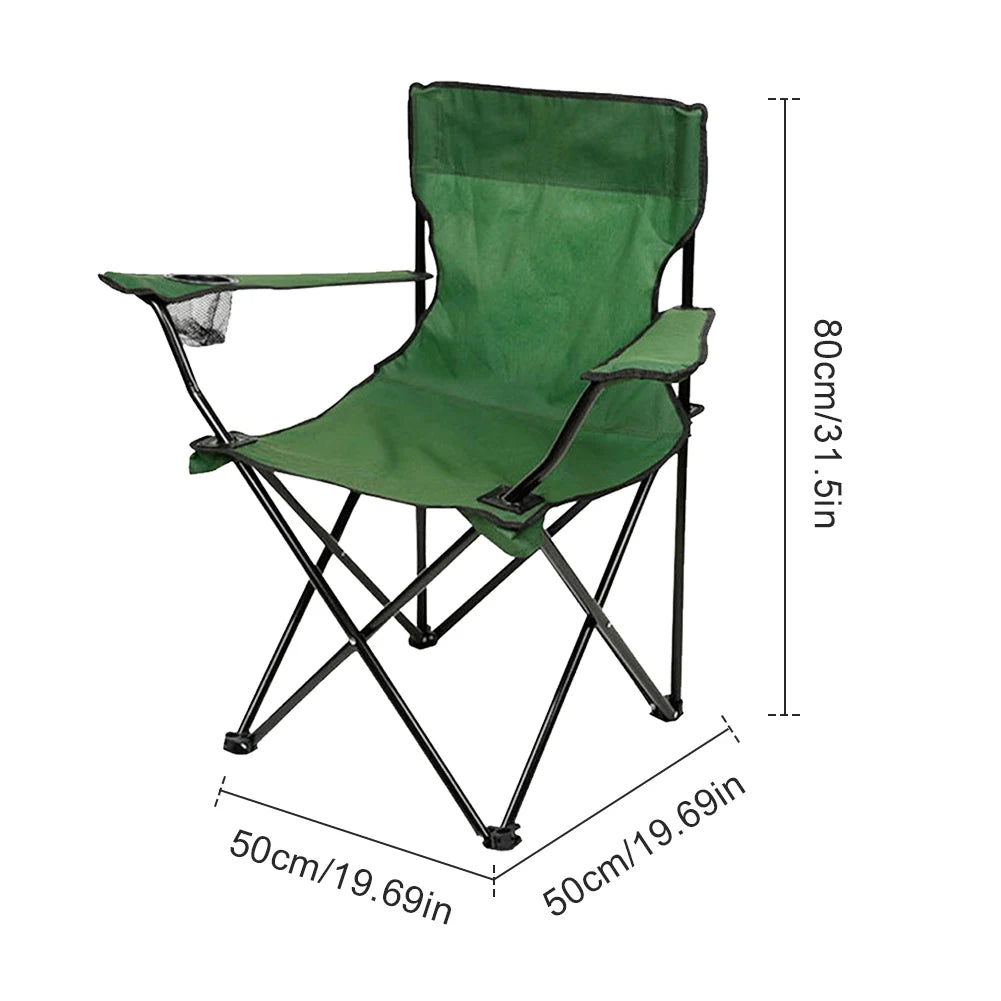 Outdoor Foldable Chair Camping Chair with Bottle Holder Picnic Oxford Cloth Chairs Portable Beach Fishing Chairs Outdoor Chair
