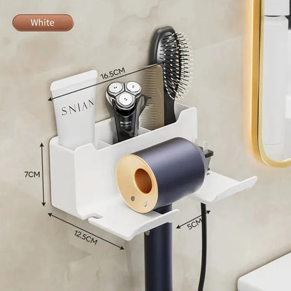 Bathroom Shelf Dryer Cradle Wall Shelves Hair Dryer Holder Shower Hairdryer Organizer Box Toilet Blower Holder Shelf Bathroom