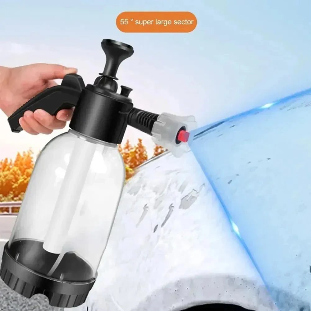 2L Transparent Foam Sprayer Car Wash Hand-Held  Watering Can Air Pressure Sprayer Plastic Disinfection Water Bottle Car Cleaning