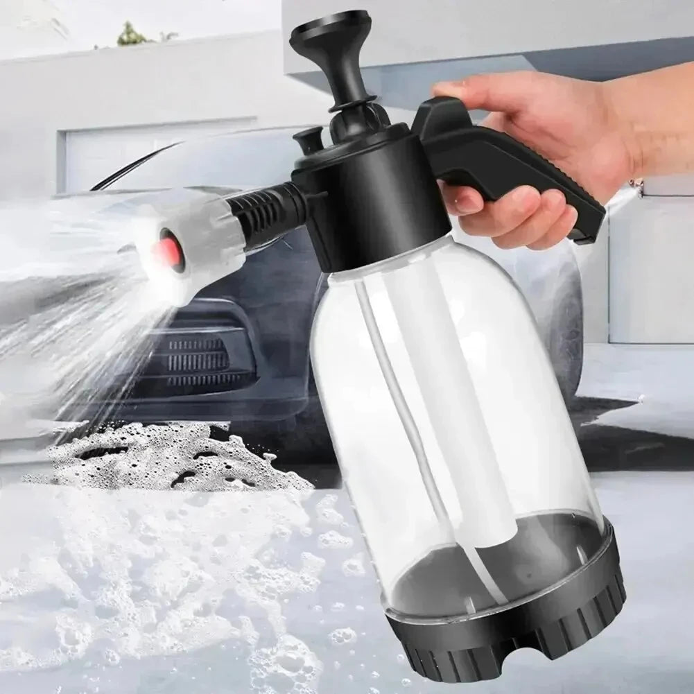 2L Transparent Foam Sprayer Car Wash Hand-Held  Watering Can Air Pressure Sprayer Plastic Disinfection Water Bottle Car Cleaning