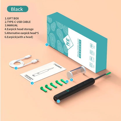 Visual Wireless Ear Pick Camera Ear Wax Removal Tool Picker Ear Cleaner Wax Removal Earwax Cleaning Endoscope Kit Spoon Earpick