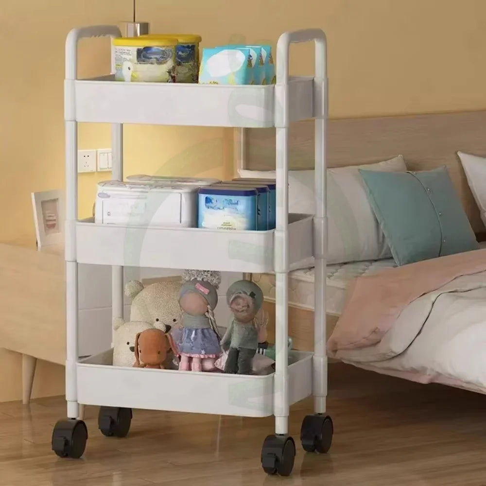 Hot Household Trolley Multi-layer Small Cart Storage Rack Baby Articles Storages Portability Simplicity Storage Cart With Wheels