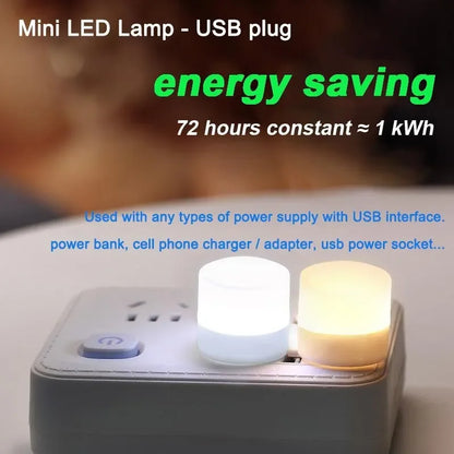 2/4/10 Pcs USB Night Light Warm White LED Plug-In Light Bulb Portable Home Environment Light Energy-Saving Reading Night Light