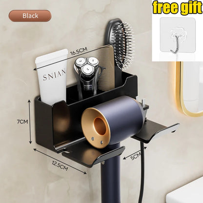Bathroom Shelf Dryer Cradle Wall Shelves Hair Dryer Holder Shower Hairdryer Organizer Box Toilet Blower Holder Shelf Bathroom