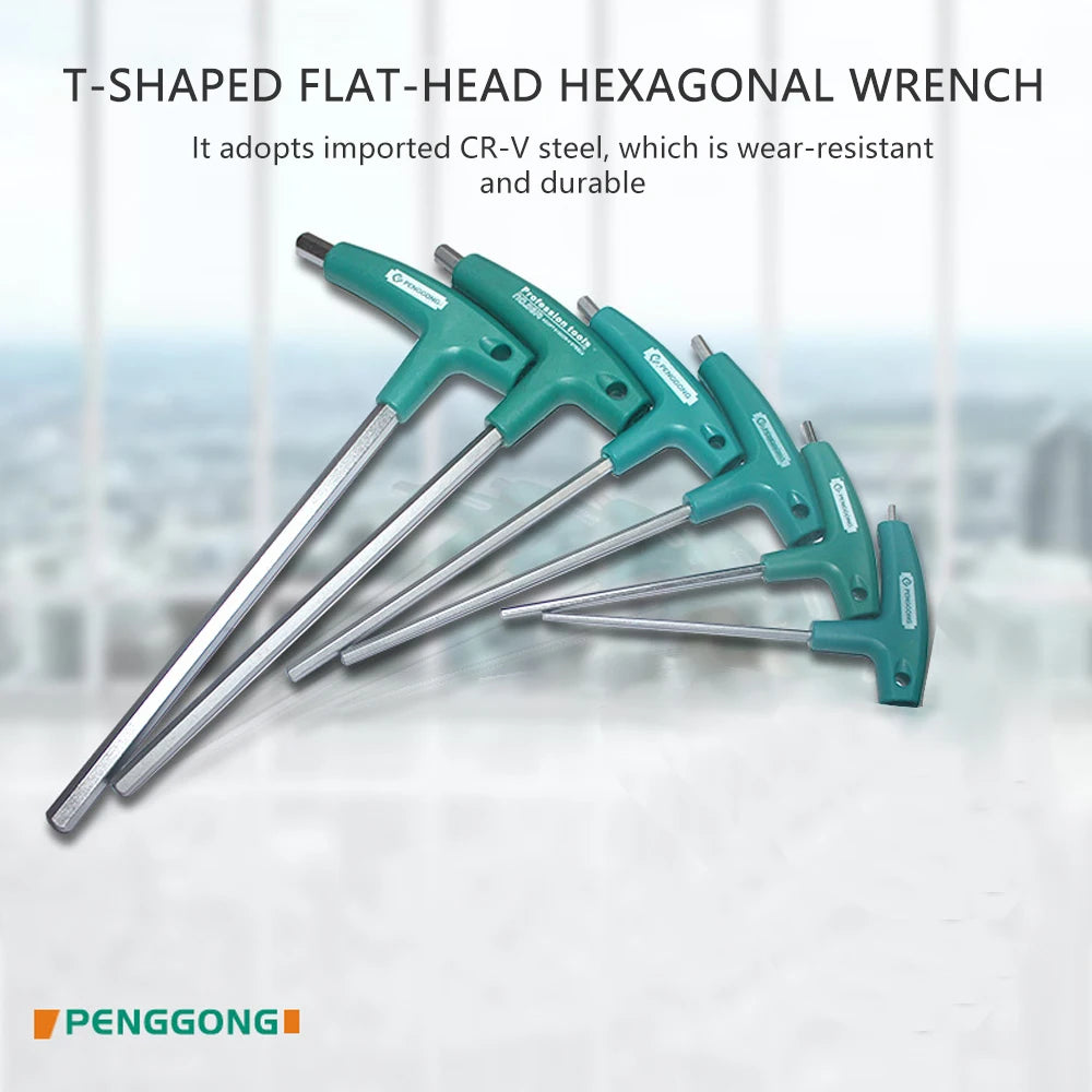 6pcs Hex Key Set CR-V Forged Hex Screwdriver with T-Handle Storage Bag for Home Repair Hand Tools Allen Key Wrench Set