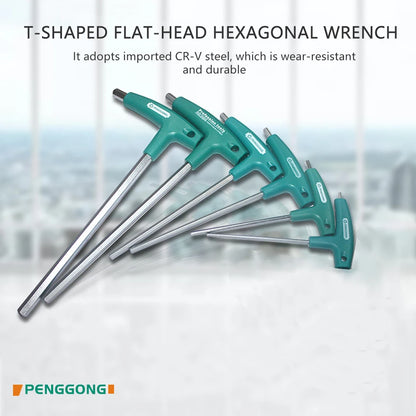 6pcs Hex Key Set CR-V Forged Hex Screwdriver with T-Handle Storage Bag for Home Repair Hand Tools Allen Key Wrench Set