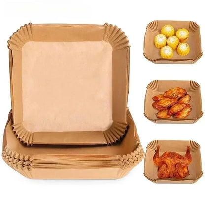 50/100pcs Special Paper for Air Fryer Silicone Oil Paper Oil Absorbing Paper Special Paper Pad for Food Household Paper Plate