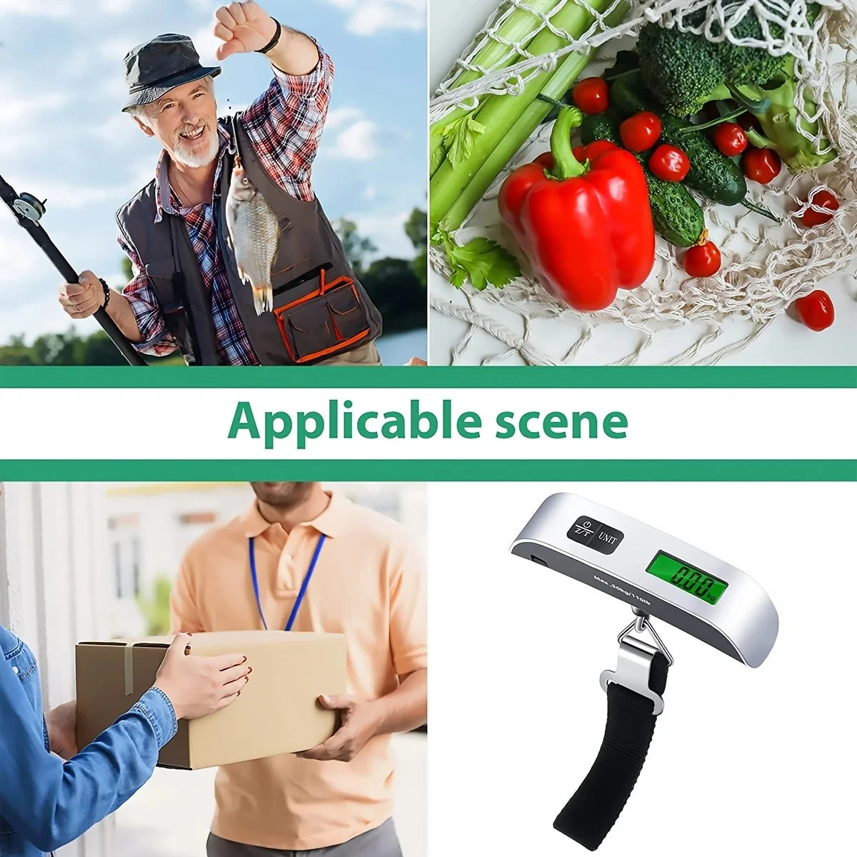 1pcs Portable Scale Digital LCD Display 110lb/50kg Electronic Luggage Hanging Suitcase Travel Weighs Baggage Bag Weight Balance