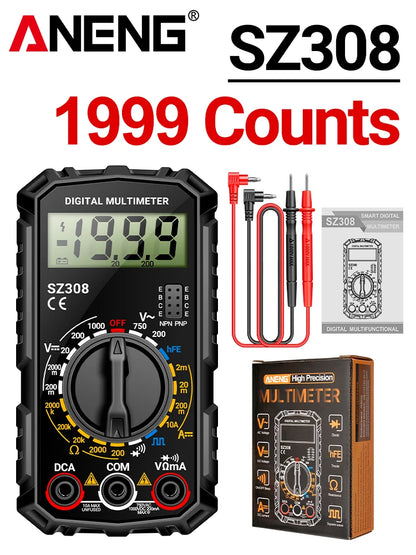 ANENG SZ308 Tester 1999 Counts Multitester HFE Triode Square Wave Multimeter Voltmeter Meter 10A  Current Multimeters Test Tools
