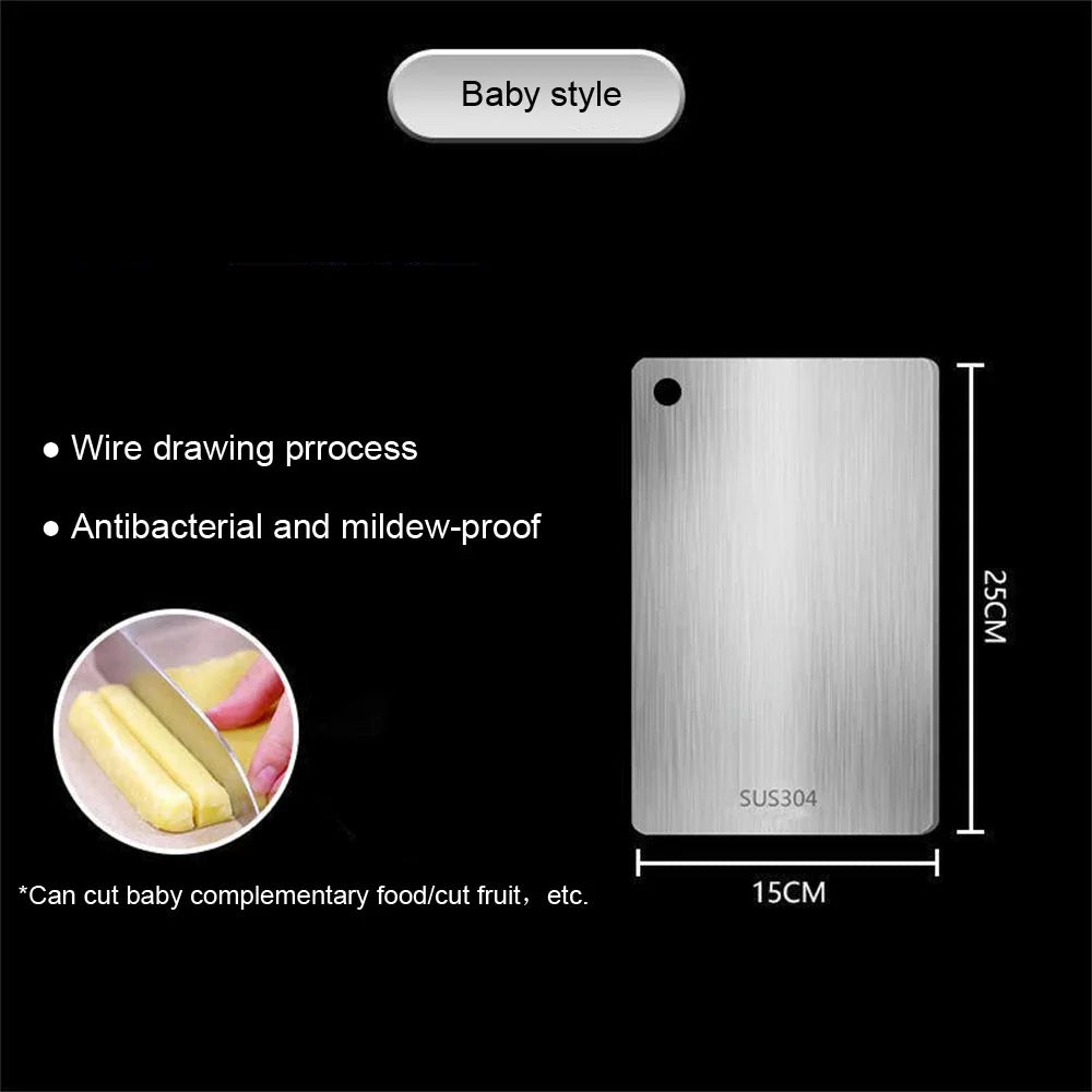 316 Stainless Steel Panel and Chopping Board Kitchen Household Thickened Double Sided Cutting Board Block Kneading Dough Boards
