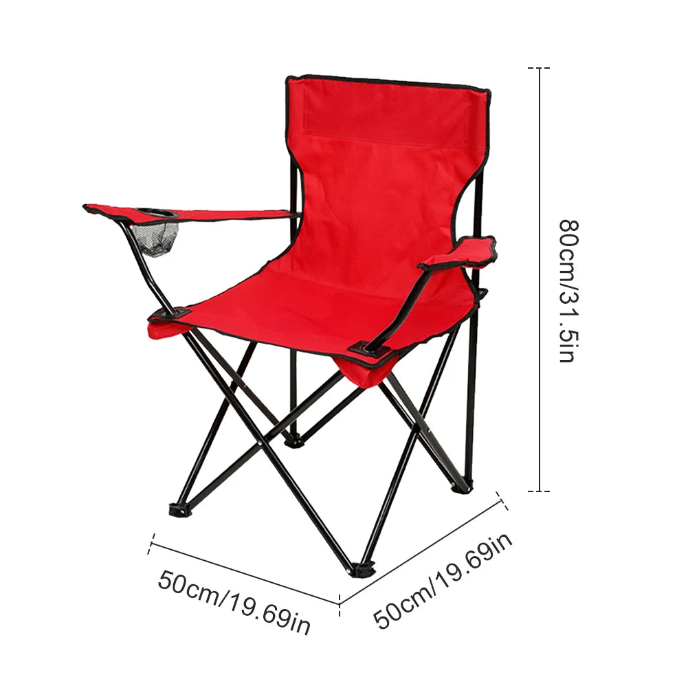 Outdoor Foldable Chair Camping Chair with Bottle Holder Picnic Oxford Cloth Chairs Portable Beach Fishing Chairs Outdoor Chair