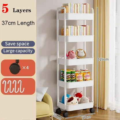 Hot Household Trolley Multi-layer Small Cart Storage Rack Baby Articles Storages Portability Simplicity Storage Cart With Wheels