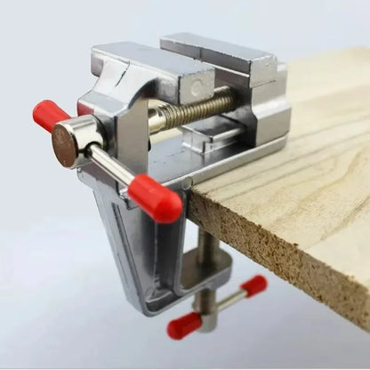 Mini Bench Vise Muliti-Funcational 3.5&quot Aluminum Miniature Small Jewelers Hobby Clamp On Table Flat Pliers Tool Vice