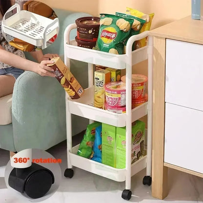 Hot Household Trolley Multi-layer Small Cart Storage Rack Baby Articles Storages Portability Simplicity Storage Cart With Wheels