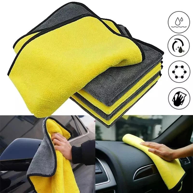Ultra Soft Car Wash Towel Microfiber Car Care Cloth Car Cleaning Drying Cloth Double Layer Clean Rags Car Washing Towels