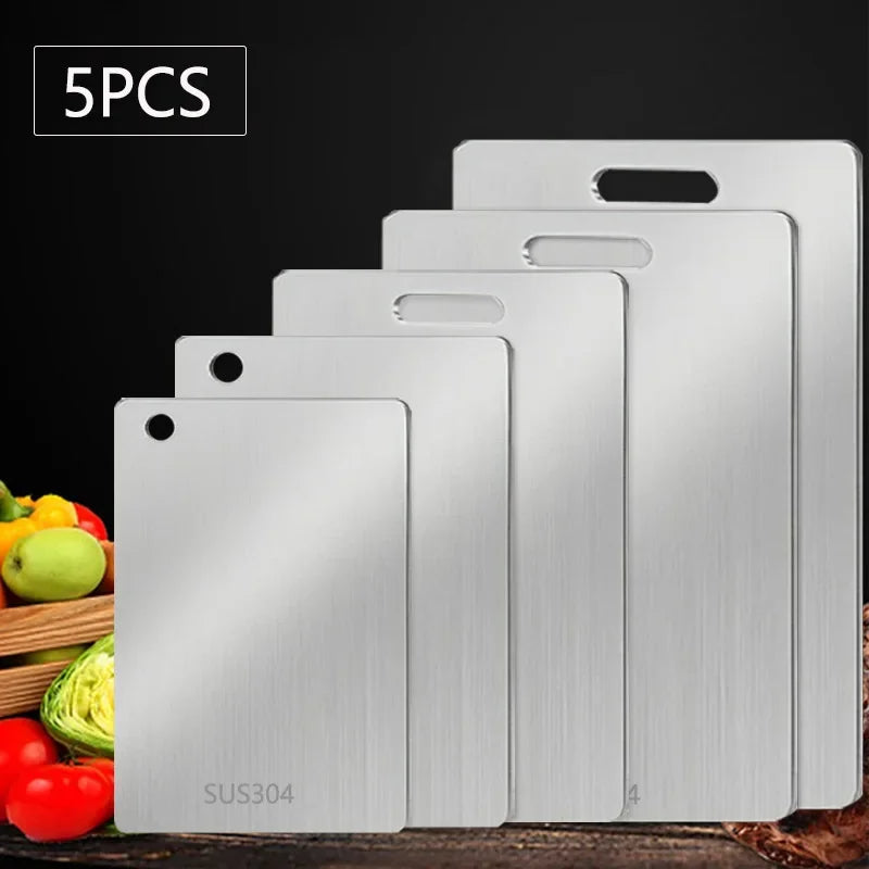316 Stainless Steel Panel and Chopping Board Kitchen Household Thickened Double Sided Cutting Board Block Kneading Dough Boards